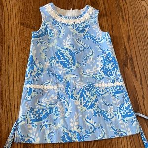 Lilly Pulitzer blue turtle dress size 4 super cute